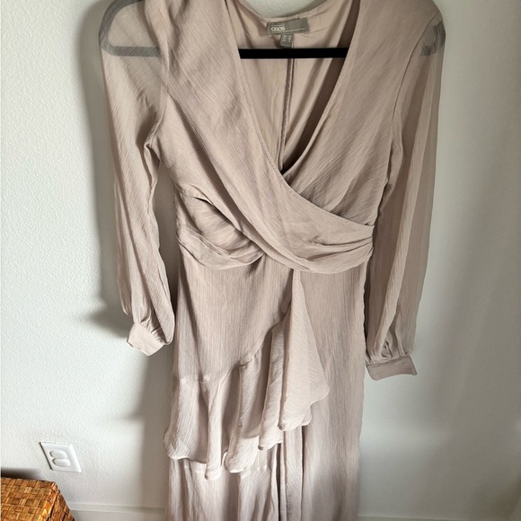 Bohemian Occasion Dress from ASOS in Taupe with Long Sleeves in size 6 - Picture 1 of 13
